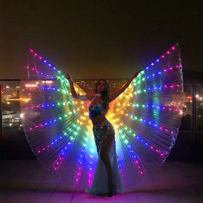 SHINYOU LED Isis Wings Glow Light Up Belly Dance Costumes Burning Man Rave Costume Performance Clothing Carnival Halloween - Image 3